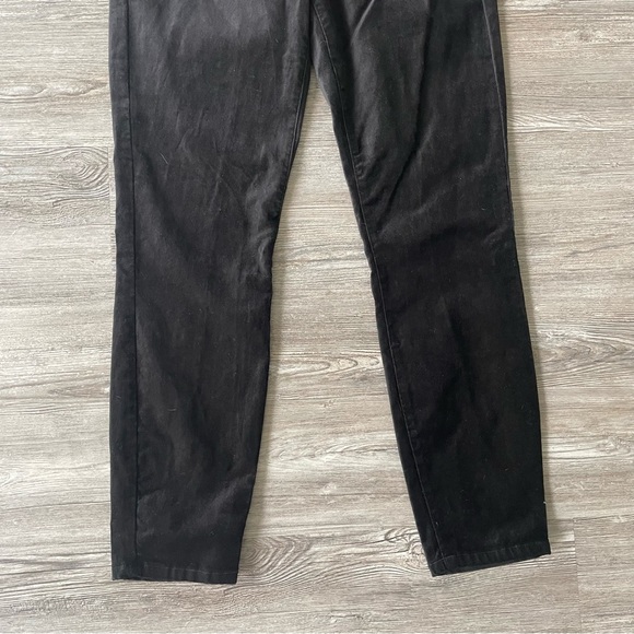 NWT 7 For All Mankind High Waist Button Fly Velvet Ankle Skinny Pants Black 27 - Picture 4 of 9